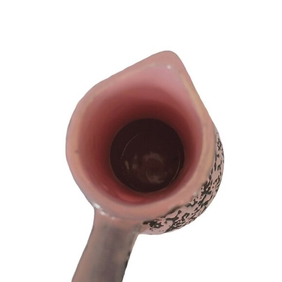Vintage McCoy Brocade Pink on Black Pitcher 1950's Splatter Drip Glaze Server - Picture 5 of 9